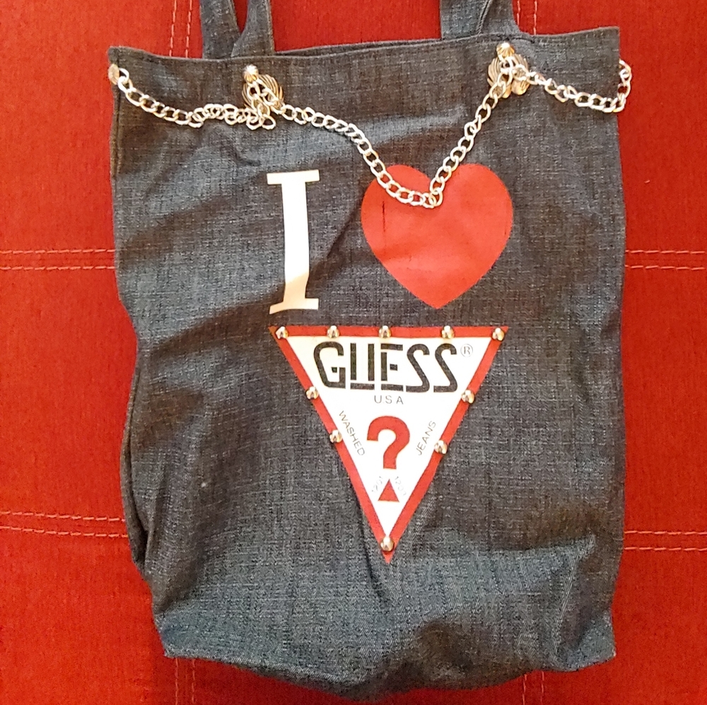 Guess denim tote